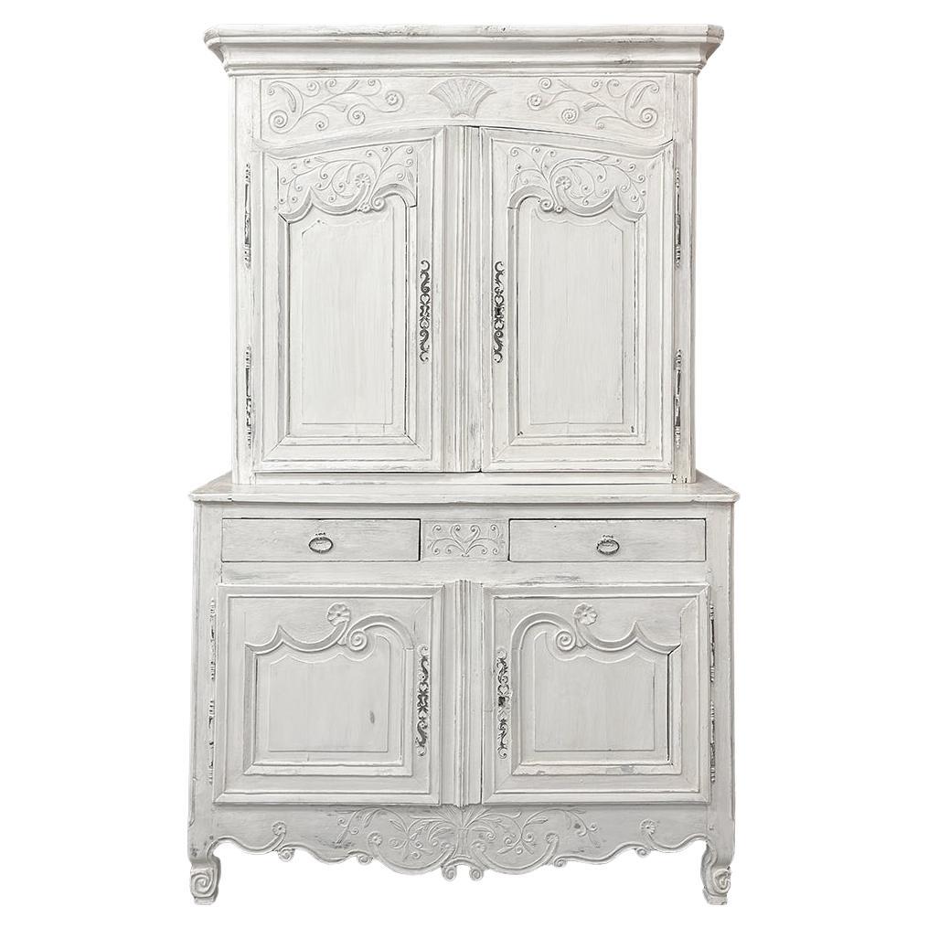 18th Century Country French Painted Buffet a Deux Corps