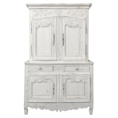 18th Century Country French Painted Buffet a Deux Corps