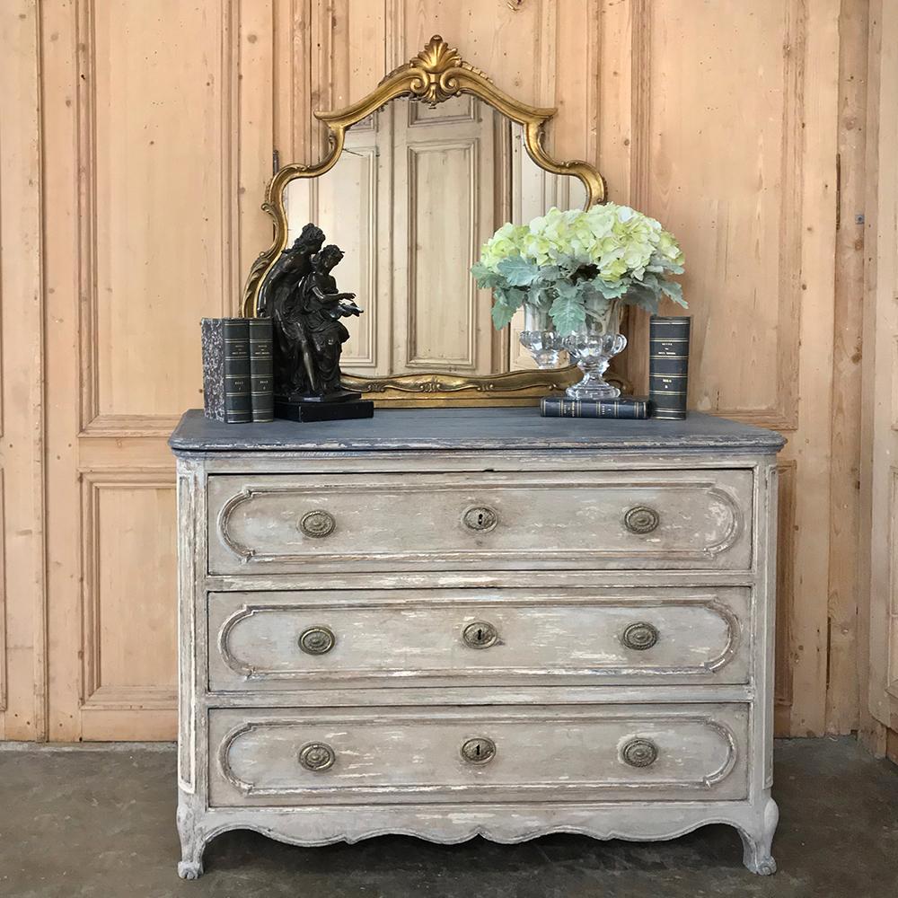 Louis XV 18th Century Country French Painted Commode