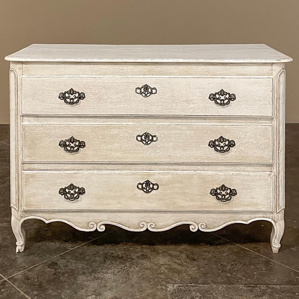 French Provincial 18th Century Country French Painted Commode For Sale