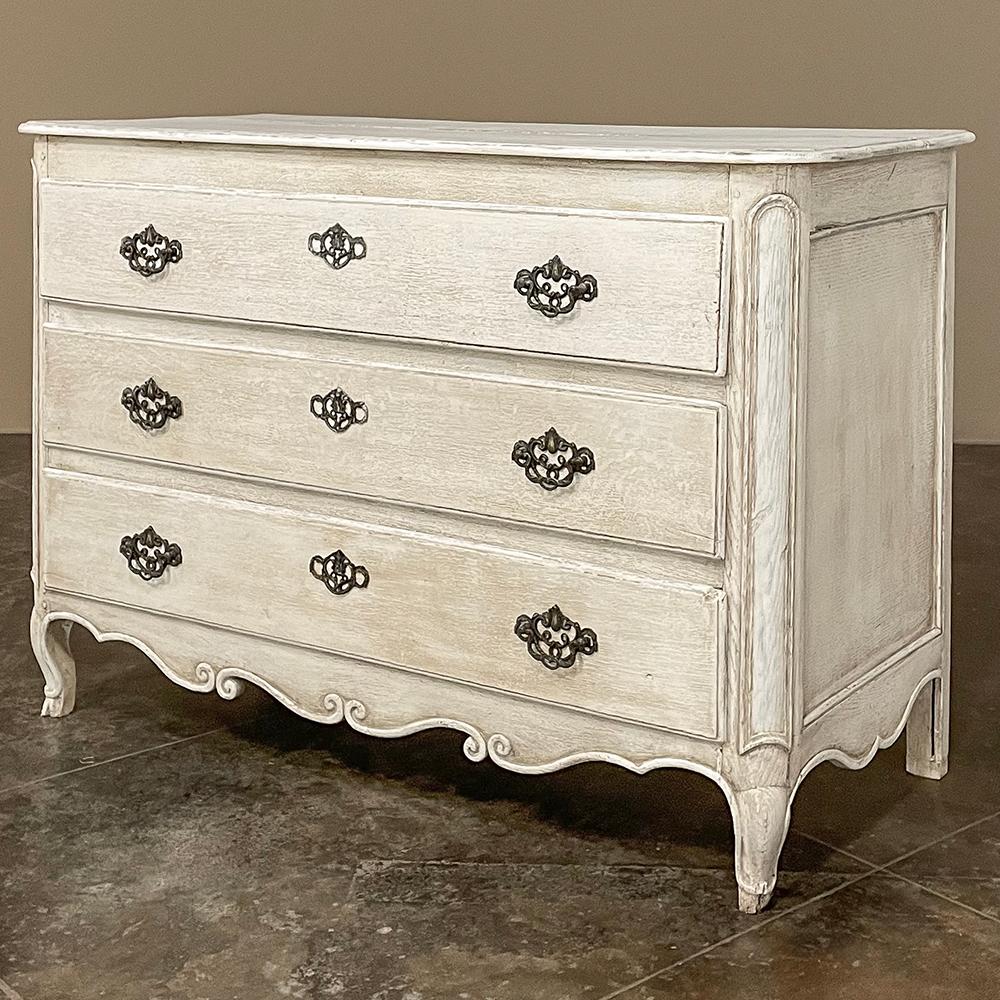 Hand-Crafted 18th Century Country French Painted Commode For Sale