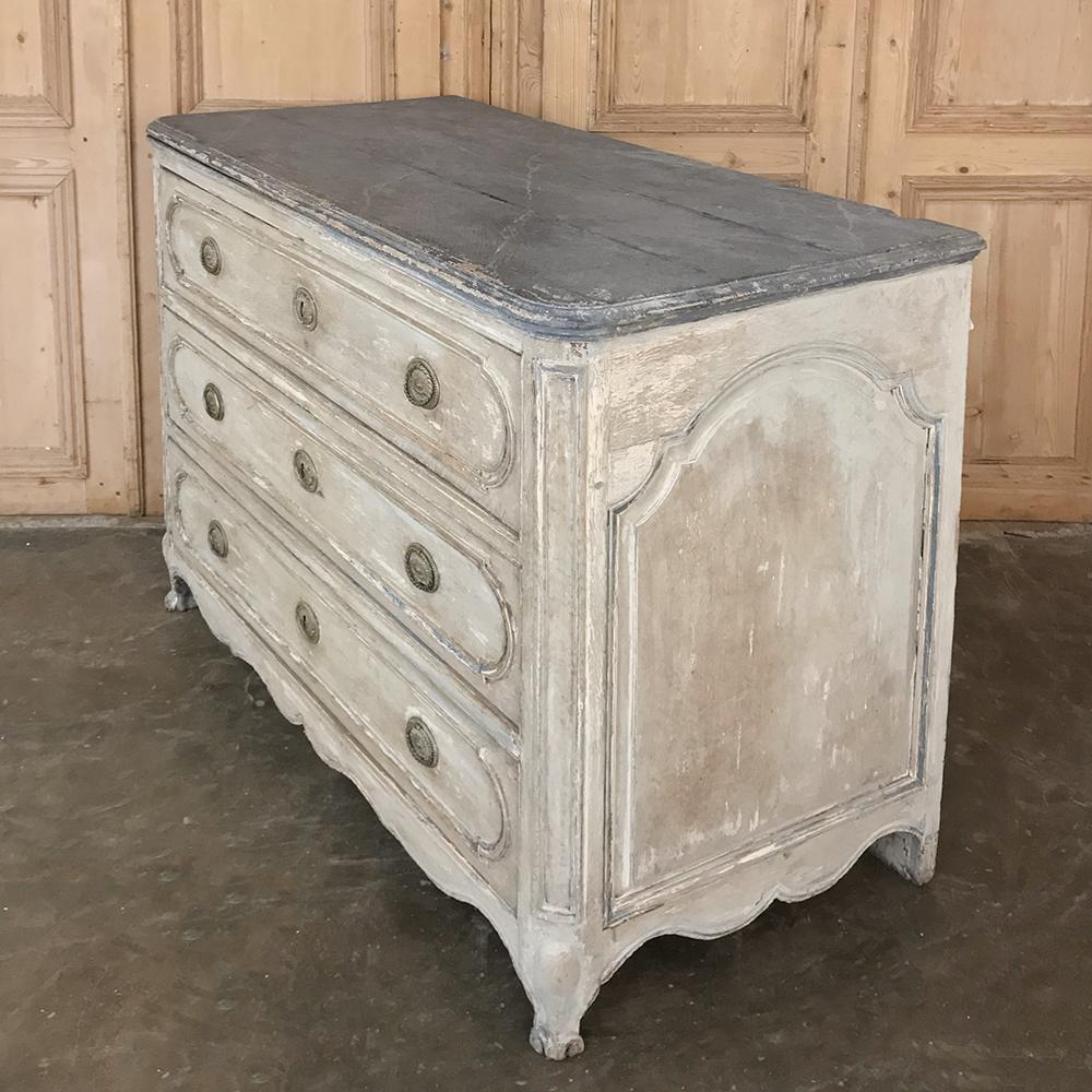 Brass 18th Century Country French Painted Commode