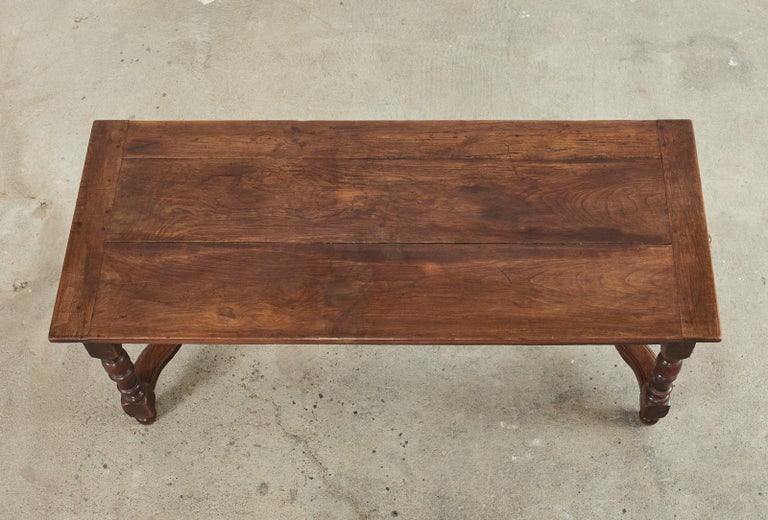 Hand-Crafted 18th Century Country French Provincial Oak Farmhouse Trestle Dining Table For Sale