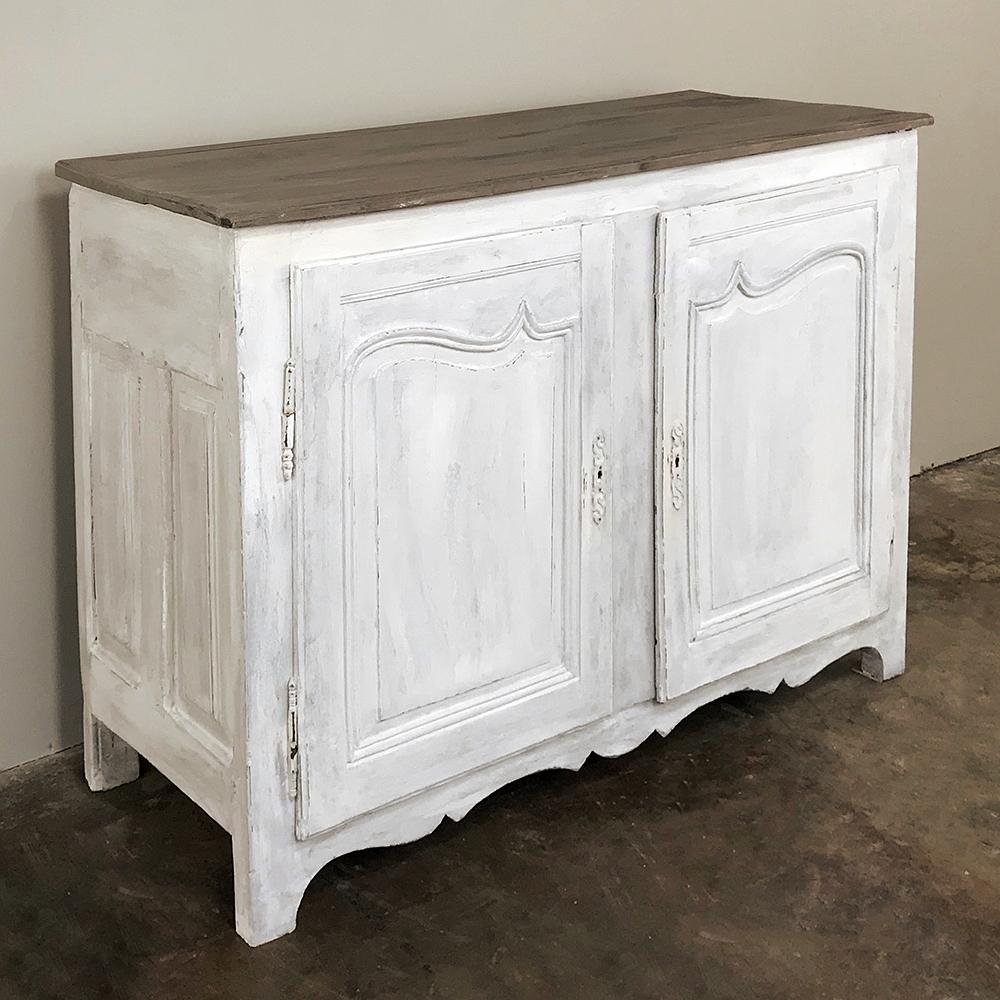 Hand-Crafted 18th Century Country French Provincial Painted Buffet For Sale