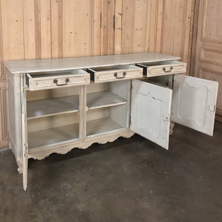Late 18th Century 18th Century Country French Provincial Painted Buffet For Sale