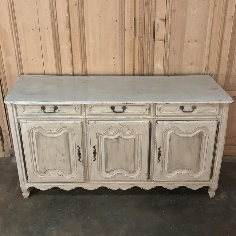 Steel 18th Century Country French Provincial Painted Buffet For Sale