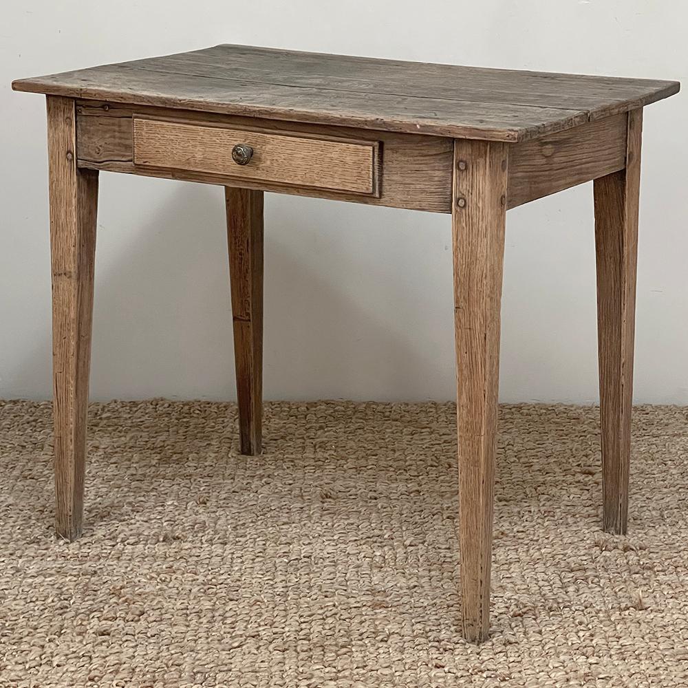 Rustic 18th Century Country French Stripped End Table For Sale