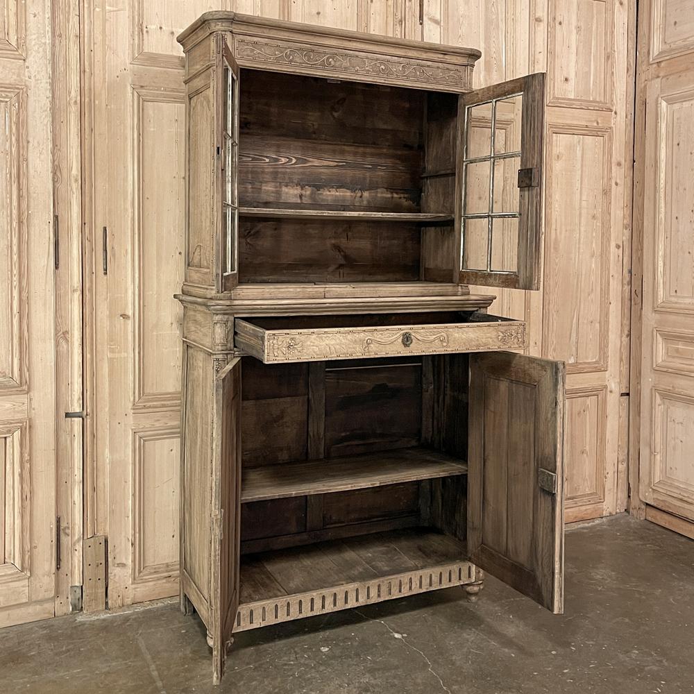 Oak 18th Century Country French Stripped Louis XVI Vitrine ~ Bookcase ~ Cabinet