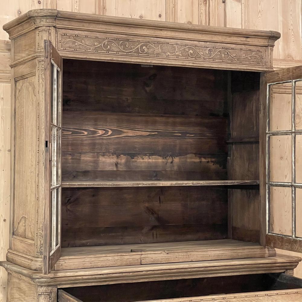 18th Century Country French Stripped Louis XVI Vitrine ~ Bookcase ~ Cabinet 1