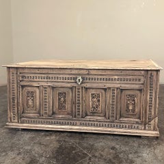 18th Century Country French Stripped Neoclassical Trunk ~ Blanket Chest