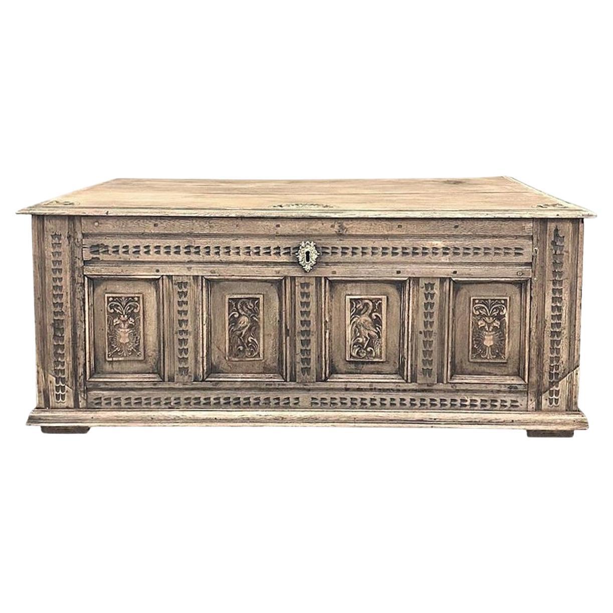 Baule neoclassico a righe francese del XVIII secolo ~ Cassapanca per coperte in vendita