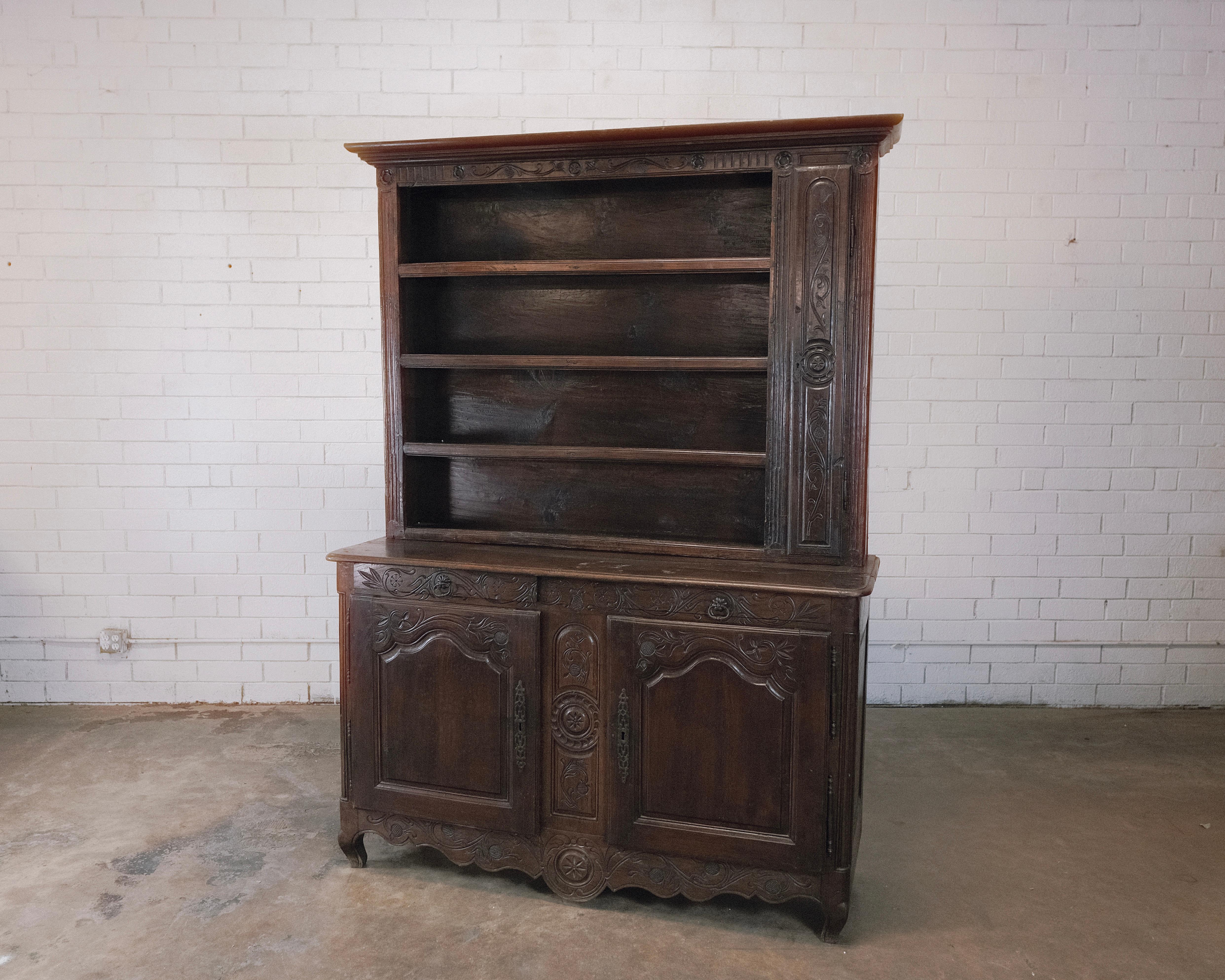 Oak 18th Century Country French Vaisselier Buffet For Sale