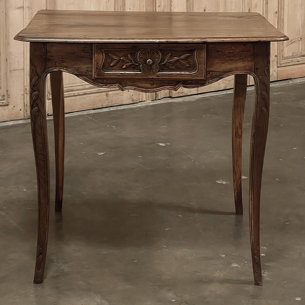Hand-Crafted 18th Century Country French Walnut End Table For Sale