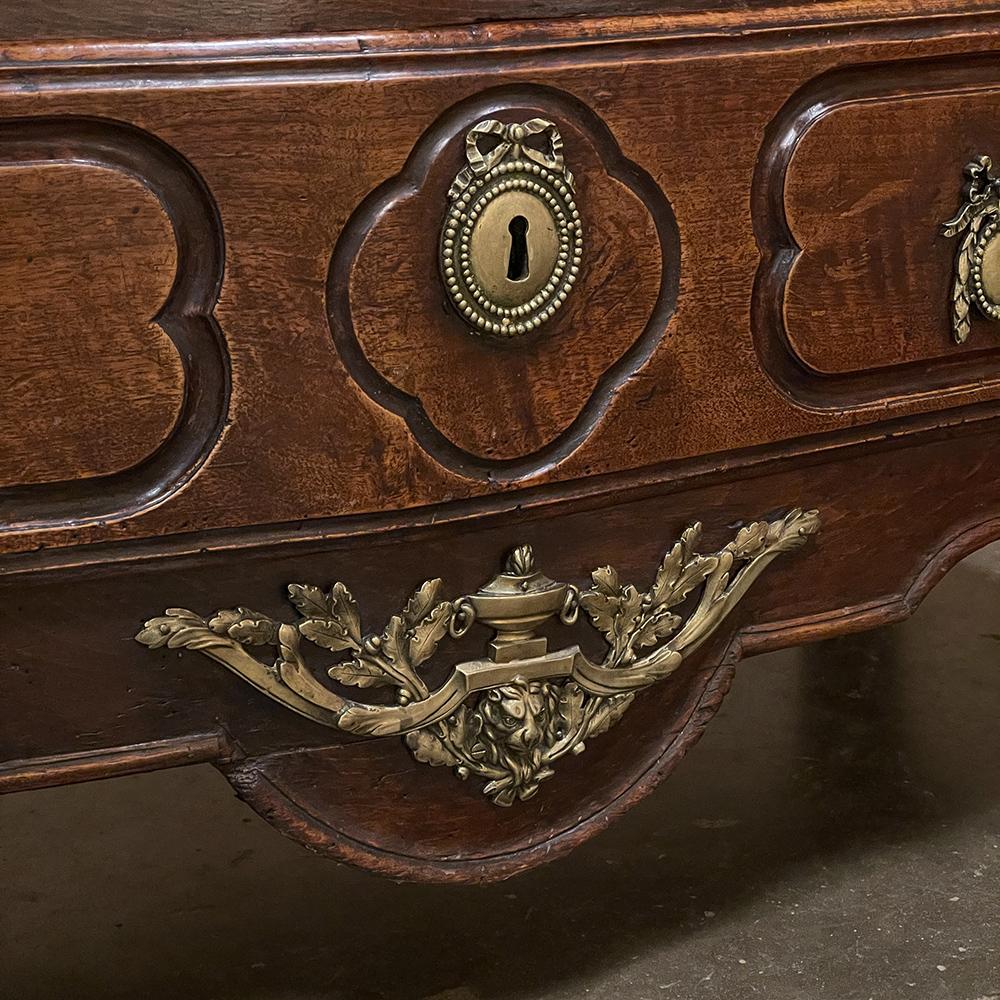 18th Century Country French Walnut Marble Top Commode ~ Chest of Drawers For Sale 6