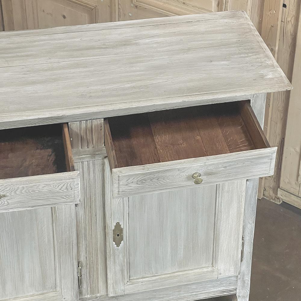 18th Century Country French Whitewashed Buffet ~ Enfilade For Sale 5