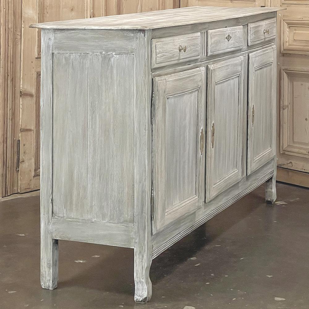 18th Century Country French Whitewashed Buffet ~ Enfilade For Sale 6