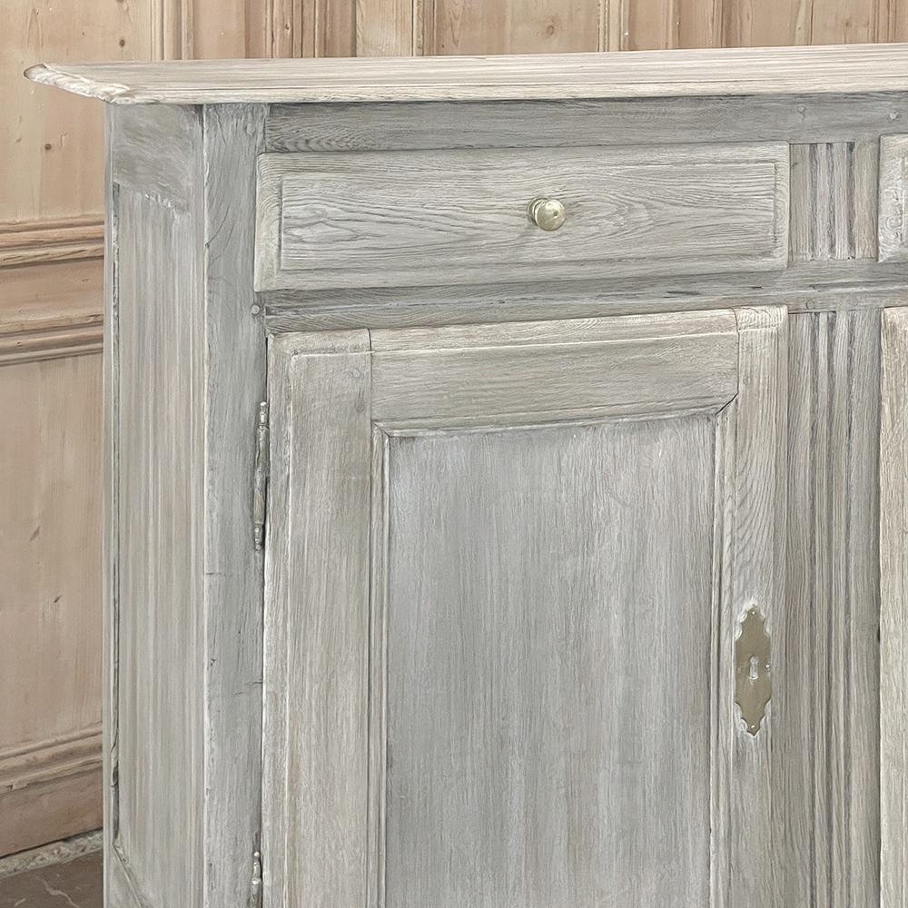 18th Century Country French Whitewashed Buffet ~ Enfilade For Sale 7
