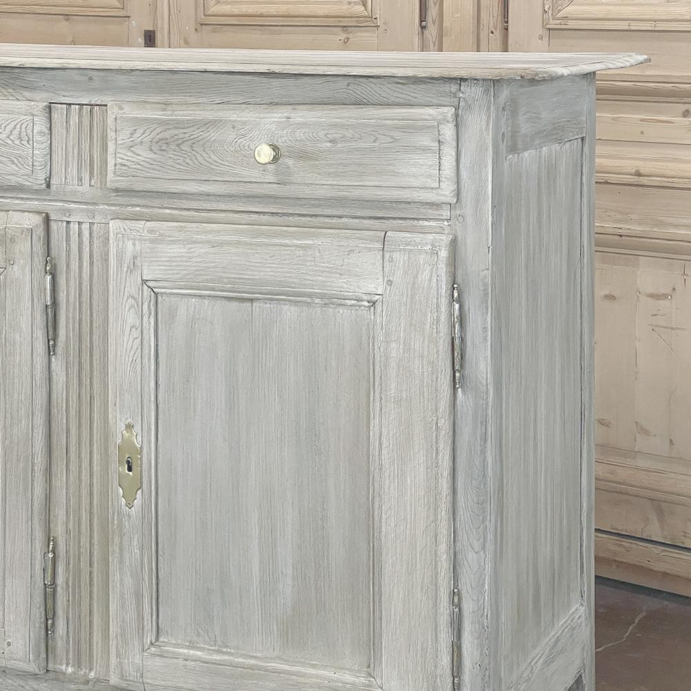 18th Century Country French Whitewashed Buffet ~ Enfilade For Sale 13