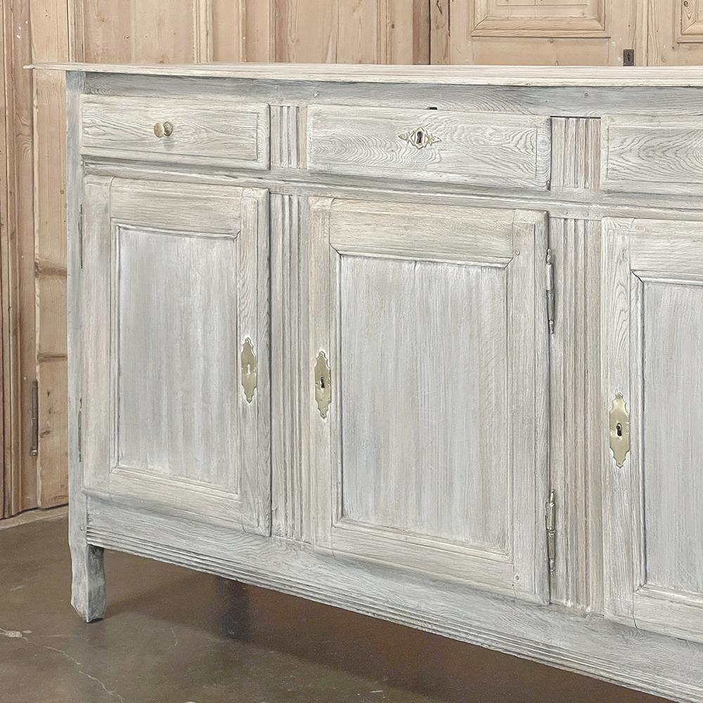 18th Century Country French Whitewashed Buffet ~ Enfilade For Sale 15