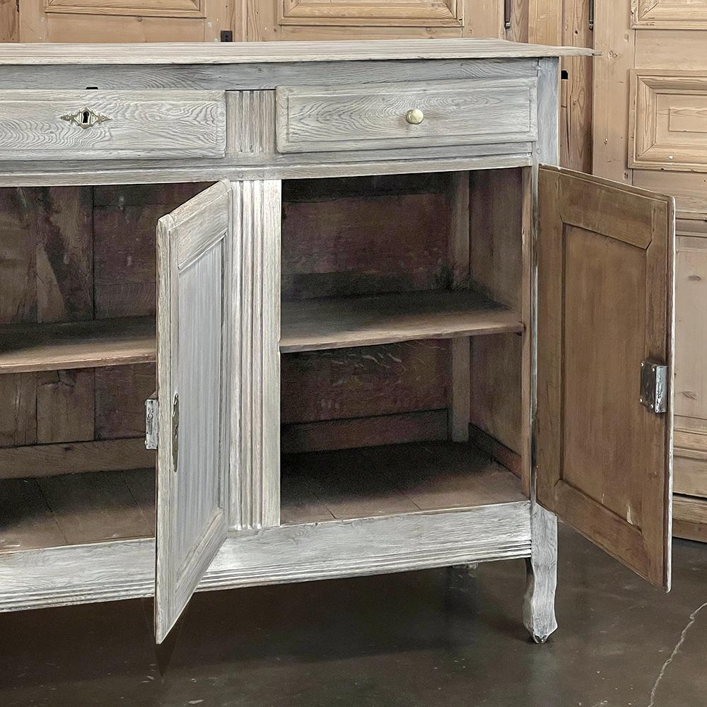 18th Century Country French Whitewashed Buffet ~ Enfilade For Sale 2