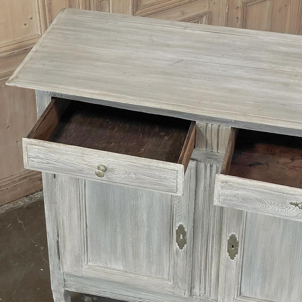 18th Century Country French Whitewashed Buffet ~ Enfilade For Sale 3