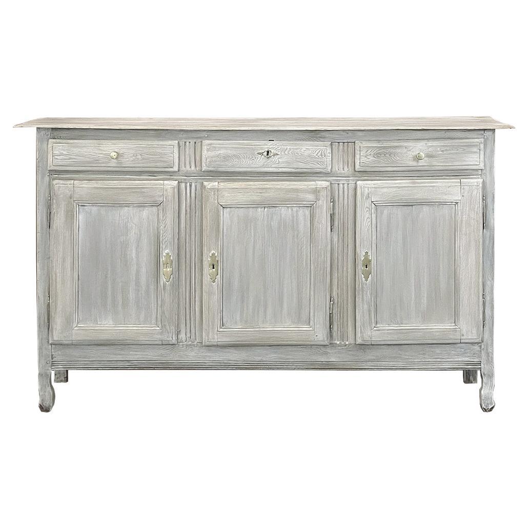 18th Century Country French Whitewashed Buffet ~ Enfilade For Sale