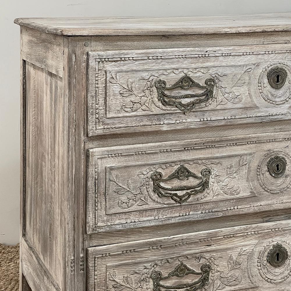 18th Century Country French Whitewashed Commode For Sale 4
