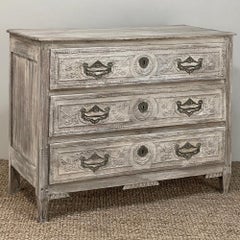 18th Century Country French Whitewashed Commode