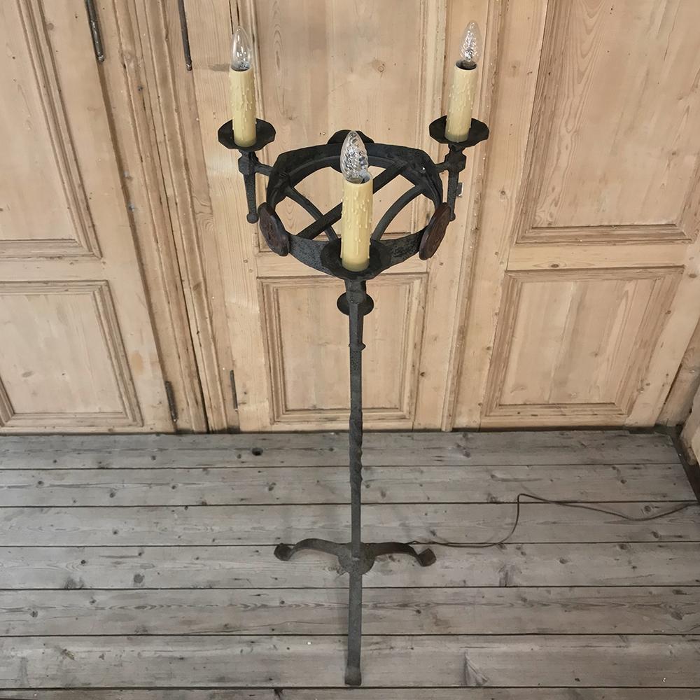 18th Century Country French Wrought Iron Torchere 7
