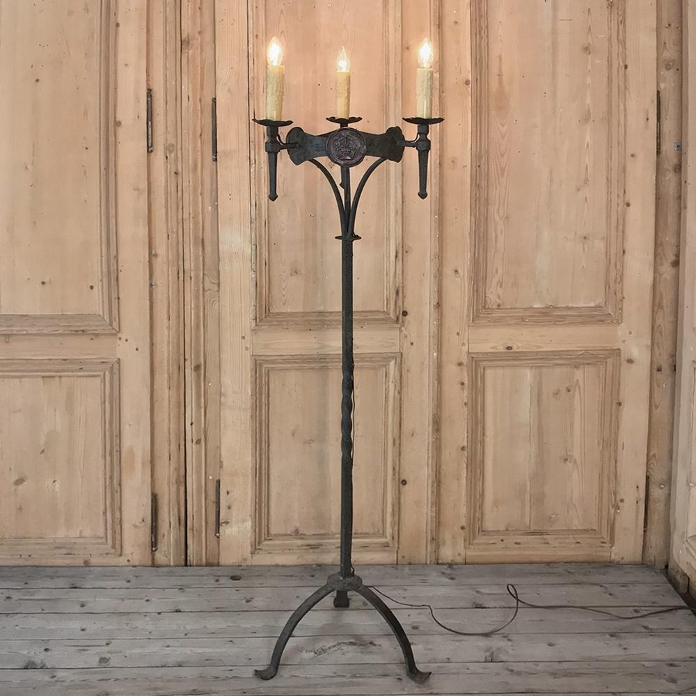 Hand-Crafted 18th Century Country French Wrought Iron Torchere