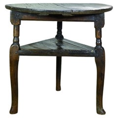 Antique 18th Century Country House Oak Cricket Table - Two Tier