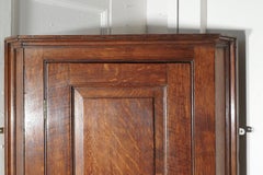 18th Century George II Oak Corner Cupboard with Original Lock