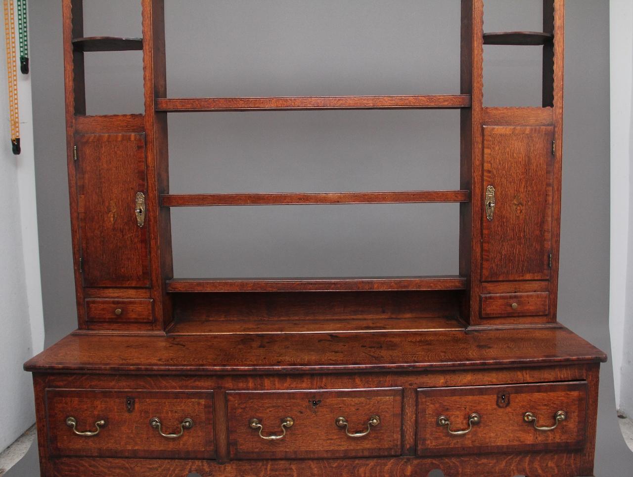 Georgian 18th Century Country Oak Dresser and Rack For Sale