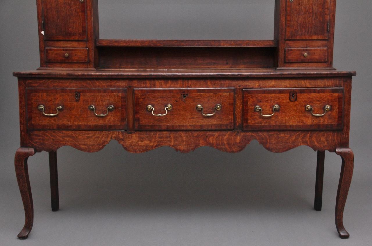 Mid-18th Century 18th Century Country Oak Dresser and Rack For Sale