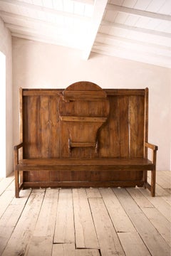 18th century country settle with fold down table