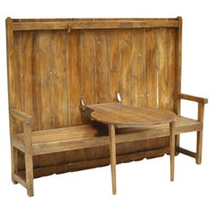 18th Century Country Settle with Fold Down Table