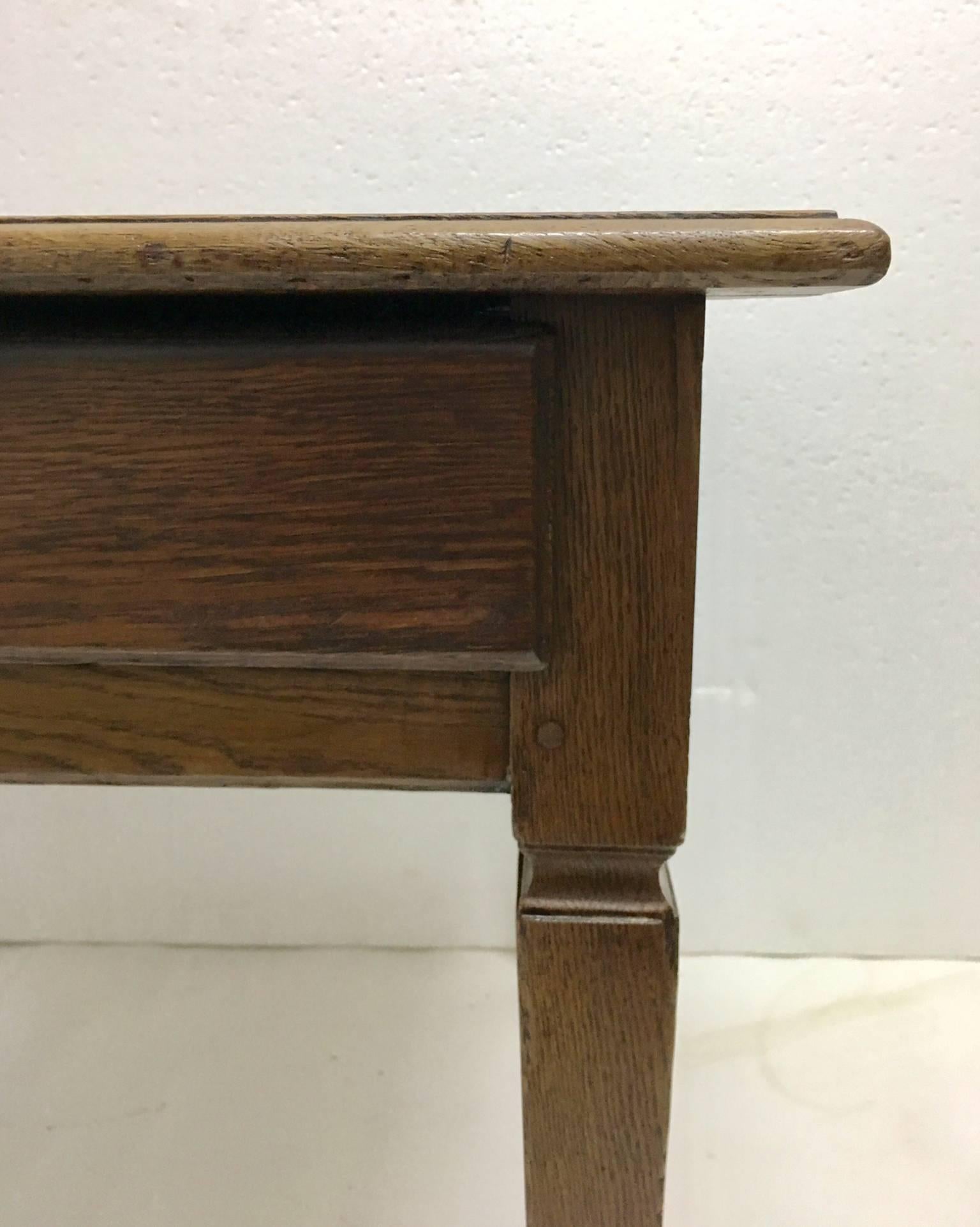 Bronze 18th Century Oak Country Side Writing Table For Sale