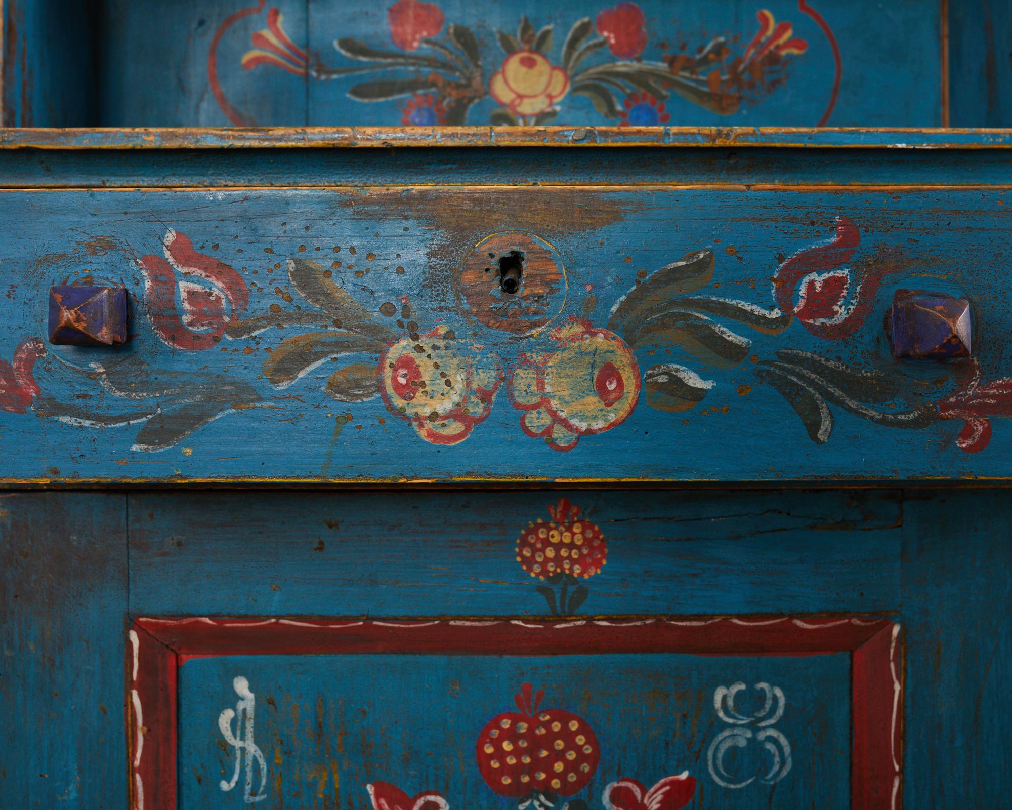 19th Century Country Swedish Painted Farmhouse Cabinet Cupboard 9