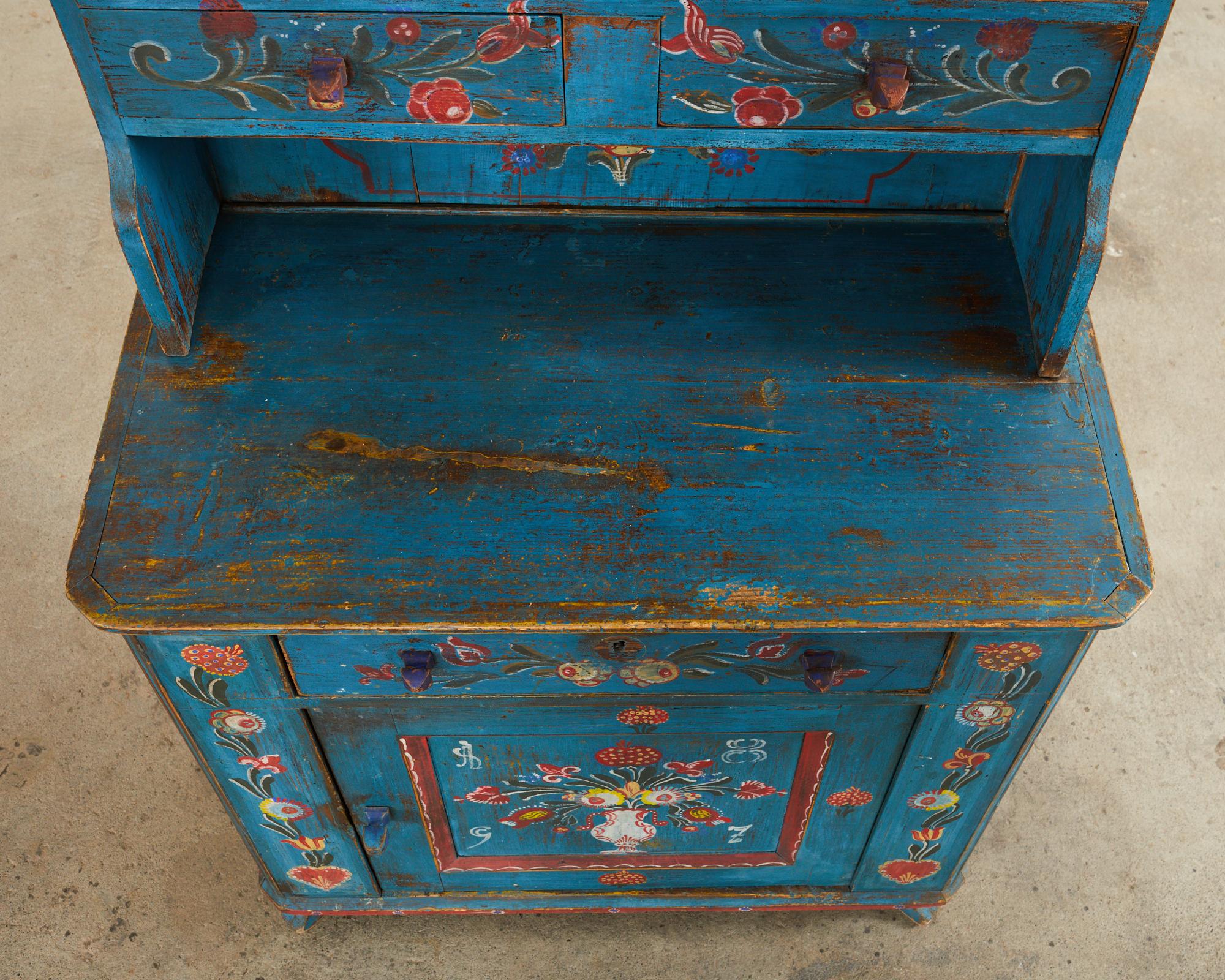 19th Century Country Swedish Painted Farmhouse Cabinet Cupboard 13