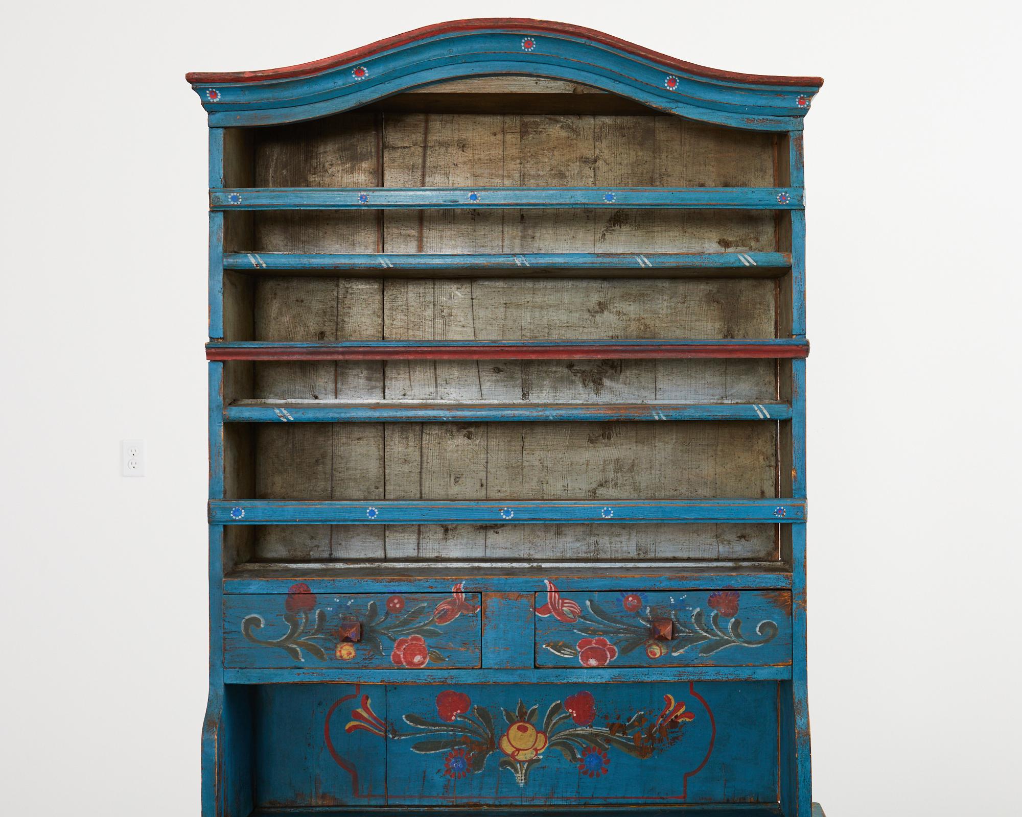19th Century Country Swedish Painted Farmhouse Cabinet Cupboard 1
