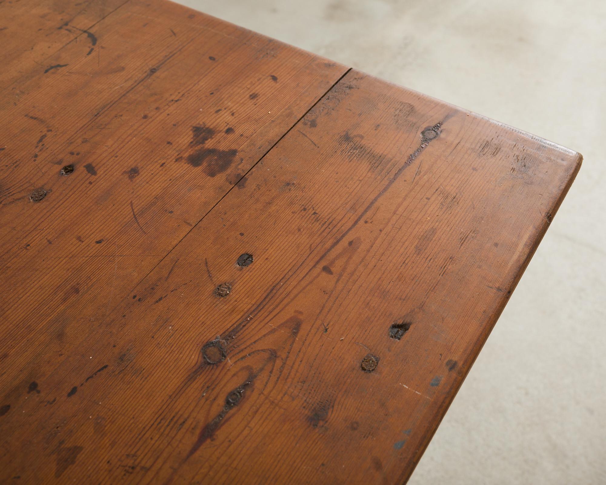 18th Century Country Swedish Pine Farmhouse Bockboard Dining Table 6
