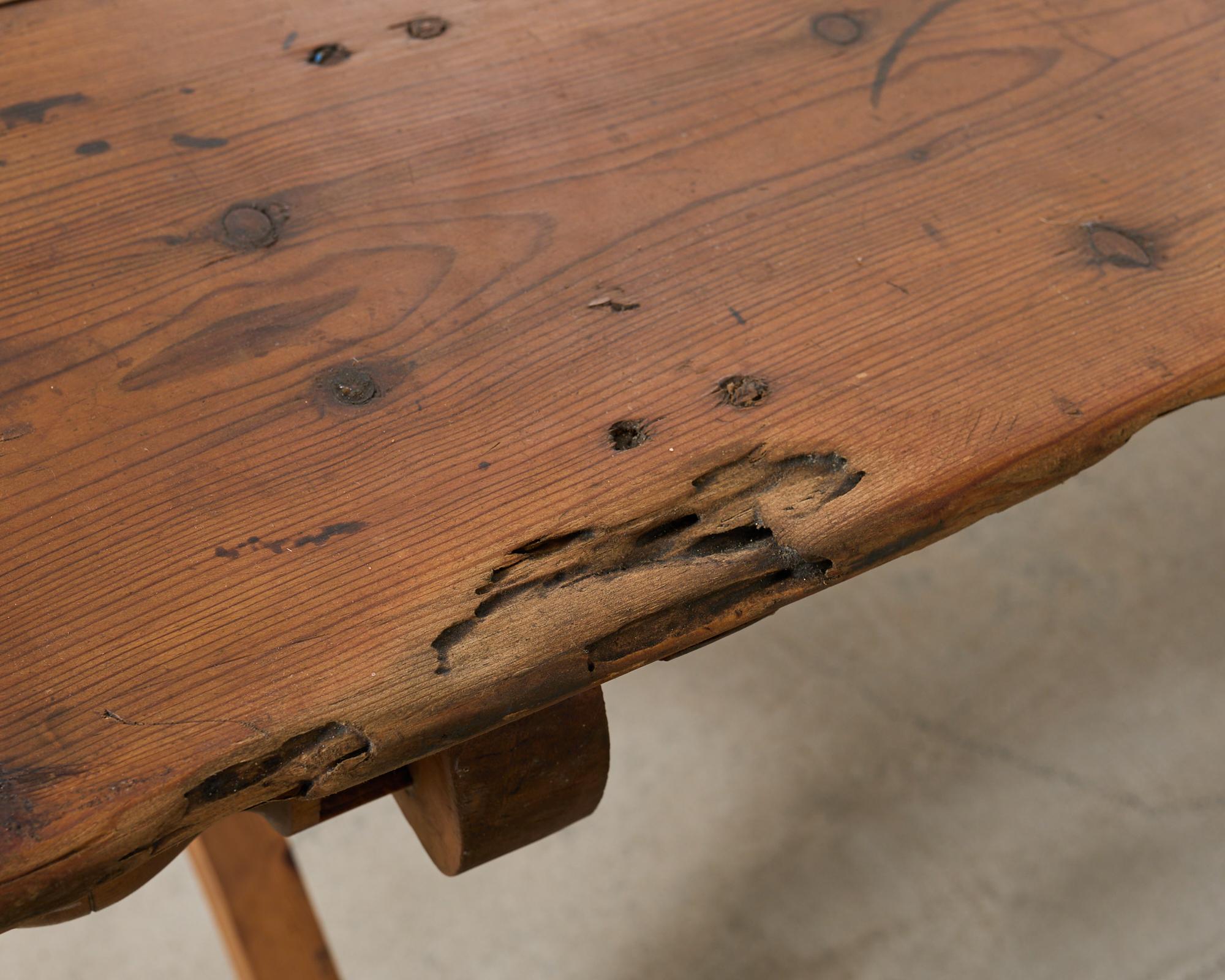 18th Century Country Swedish Pine Farmhouse Bockboard Dining Table 7