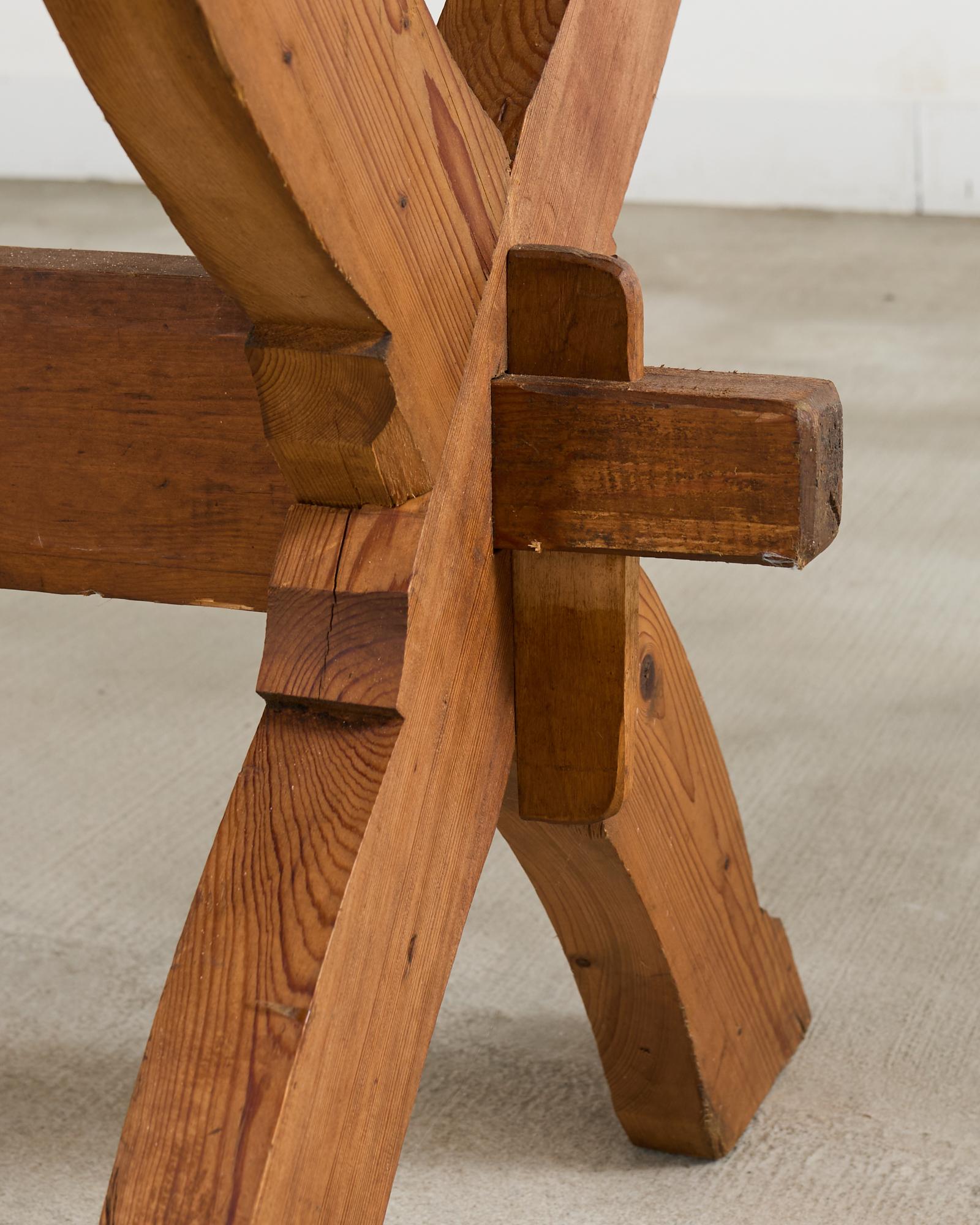 18th Century Country Swedish Pine Farmhouse Bockboard Dining Table 9