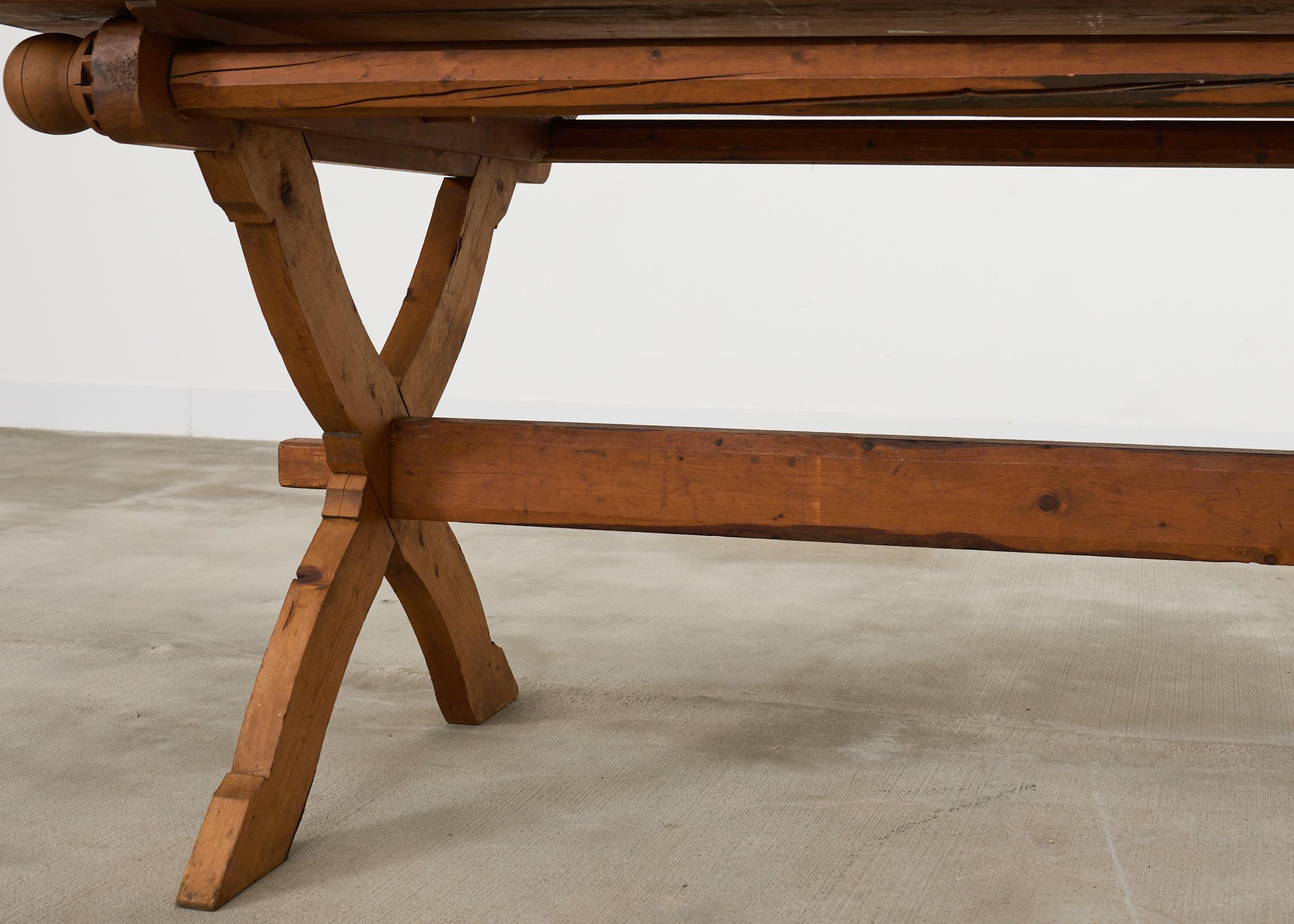 18th Century Country Swedish Pine Farmhouse Bockboard Dining Table 11