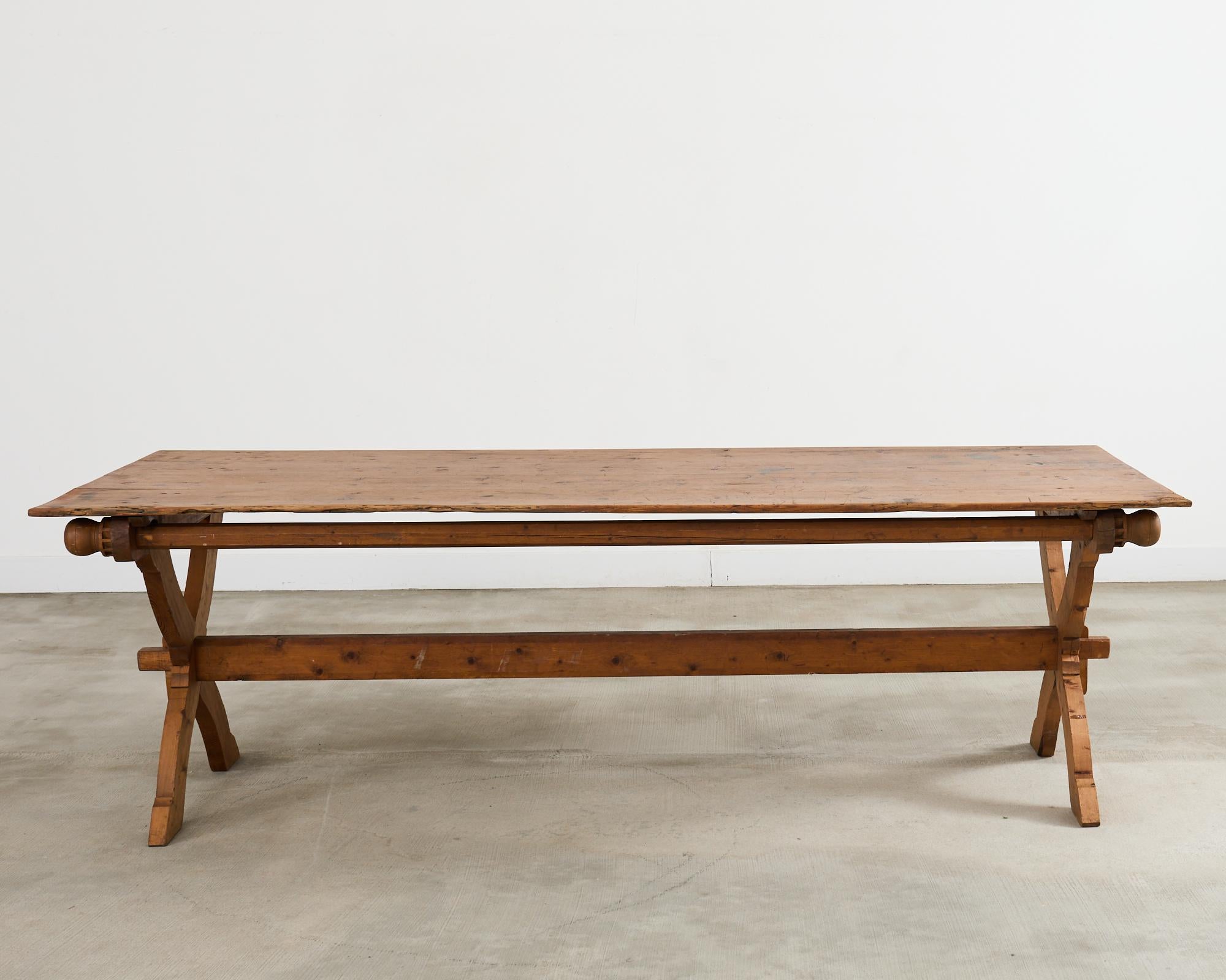 18th Century Country Swedish Pine Farmhouse Bockboard Dining Table 15