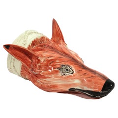 18th-century Creamware large Fox-head Stirrup Cup