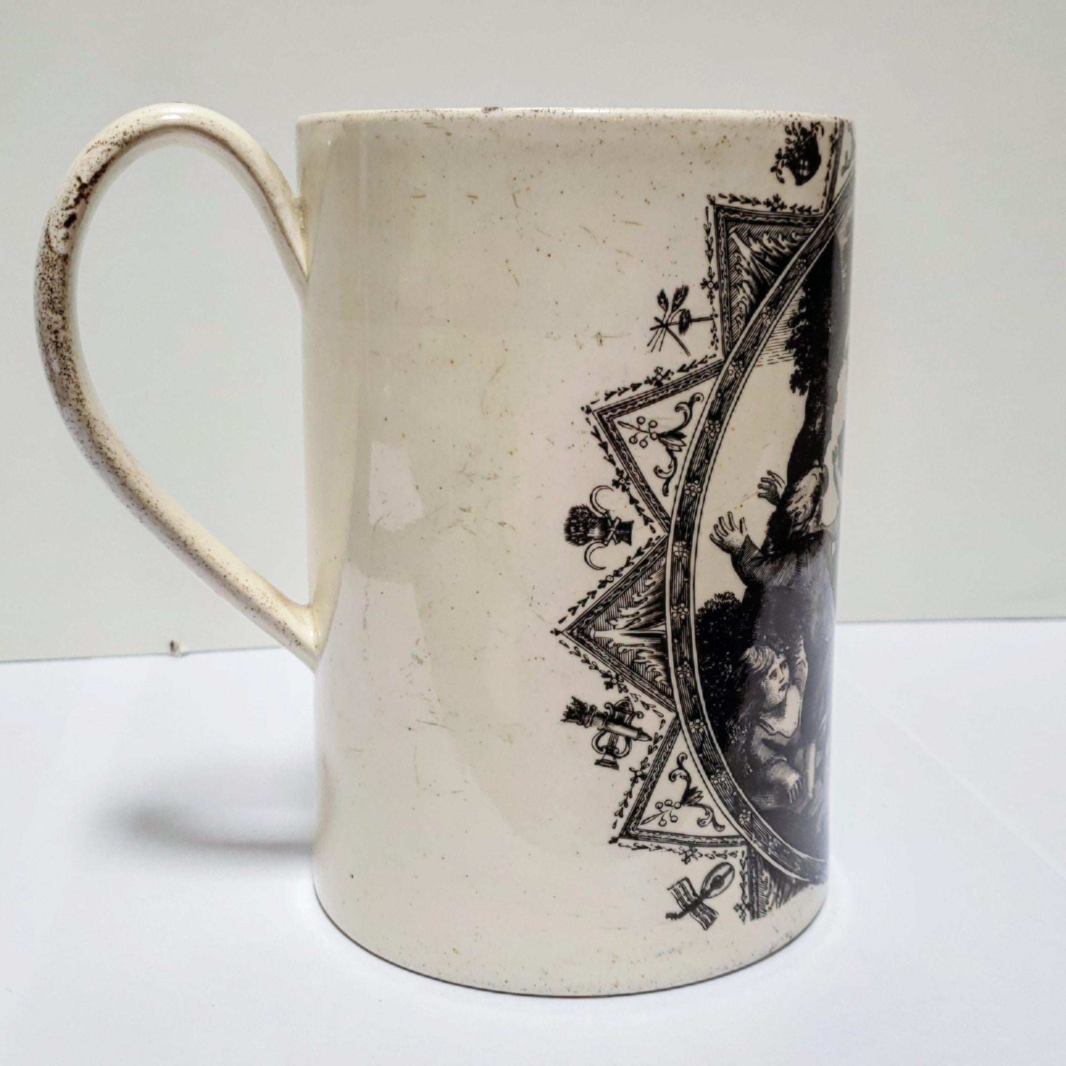Neoclassical 18th Century Creamware Liverpool-Type Mug