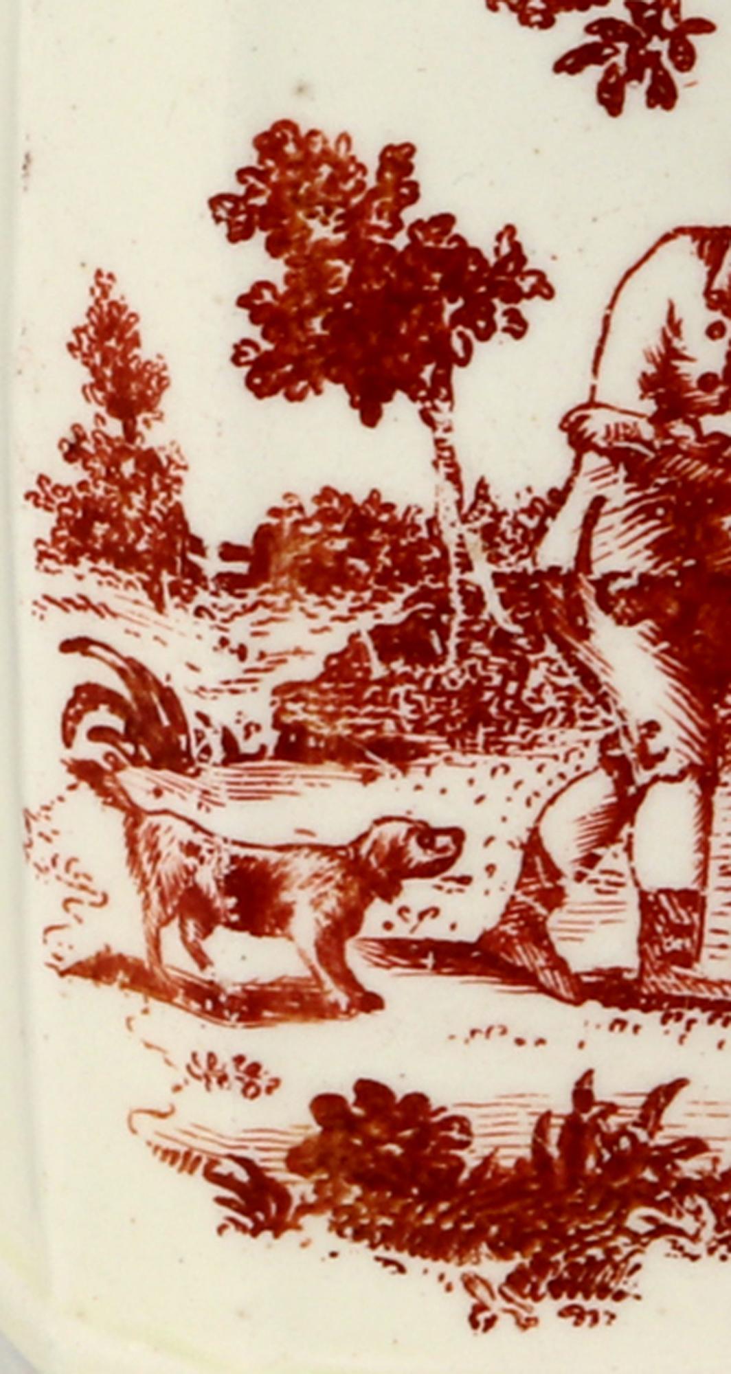 18th Century Creamware Pottery Red-Printed Tea Caddy For Sale 2