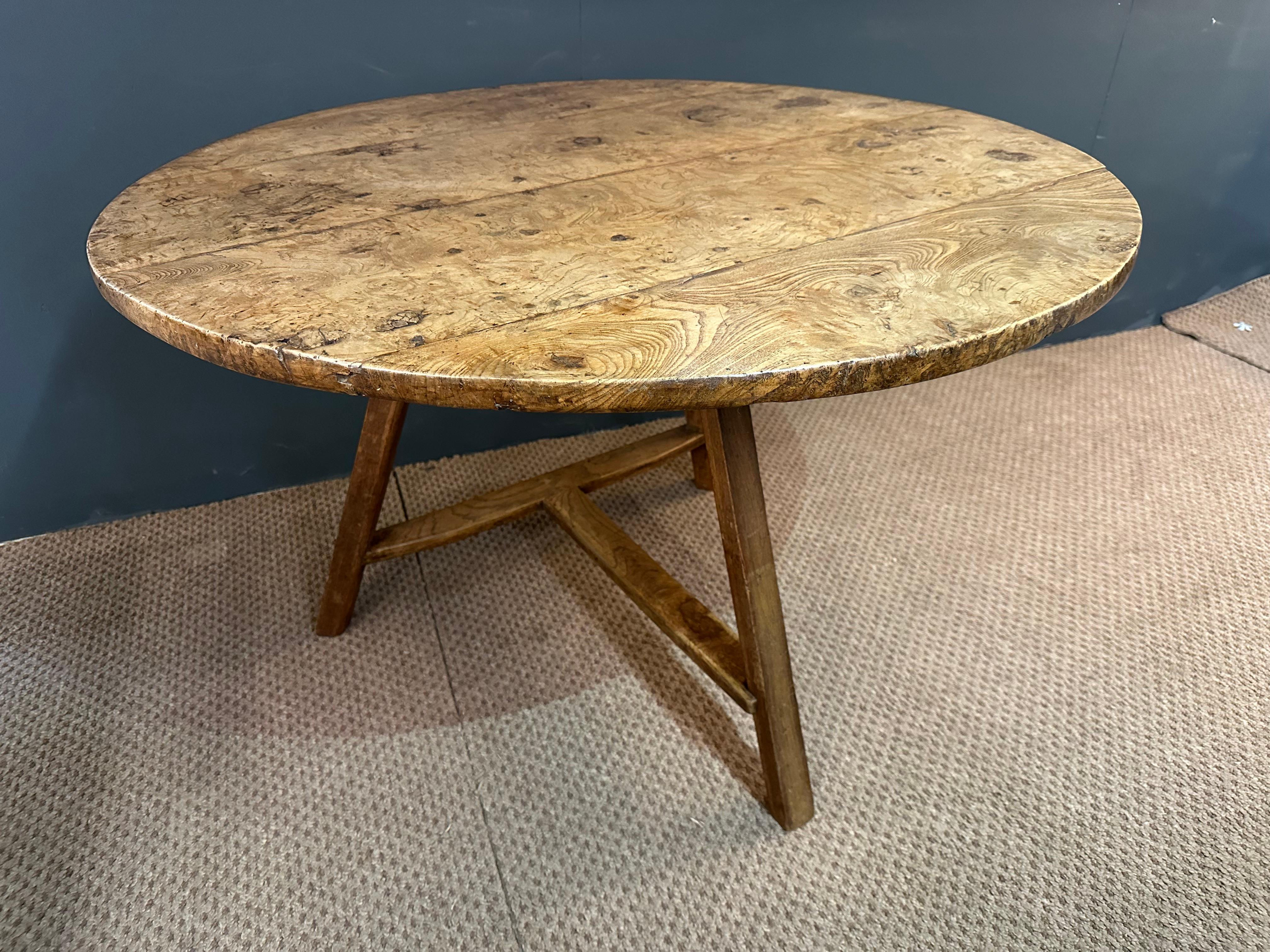 French 18th Century Cricket table In Burr Ash