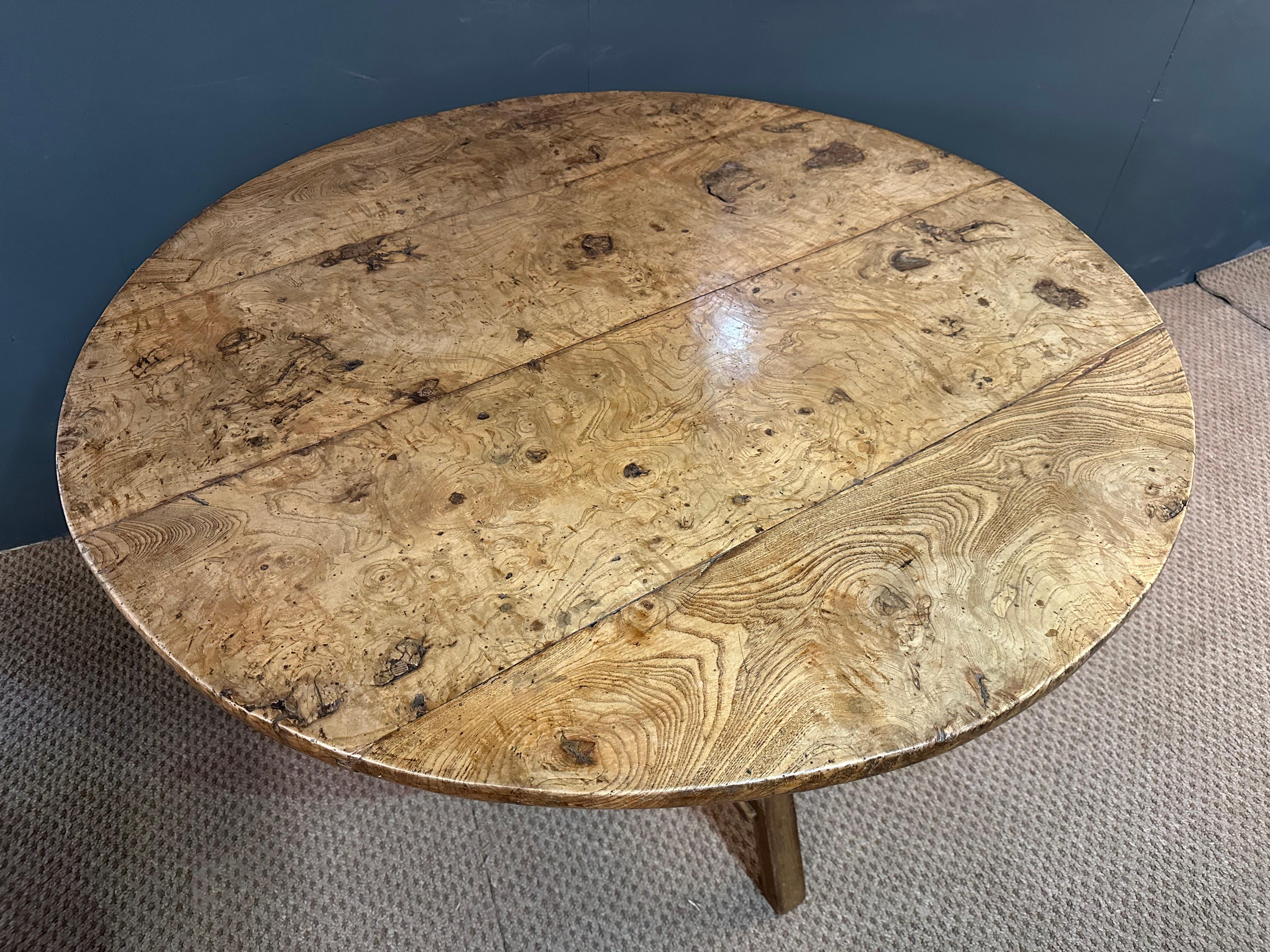 Hand-Crafted 18th Century Cricket table In Burr Ash